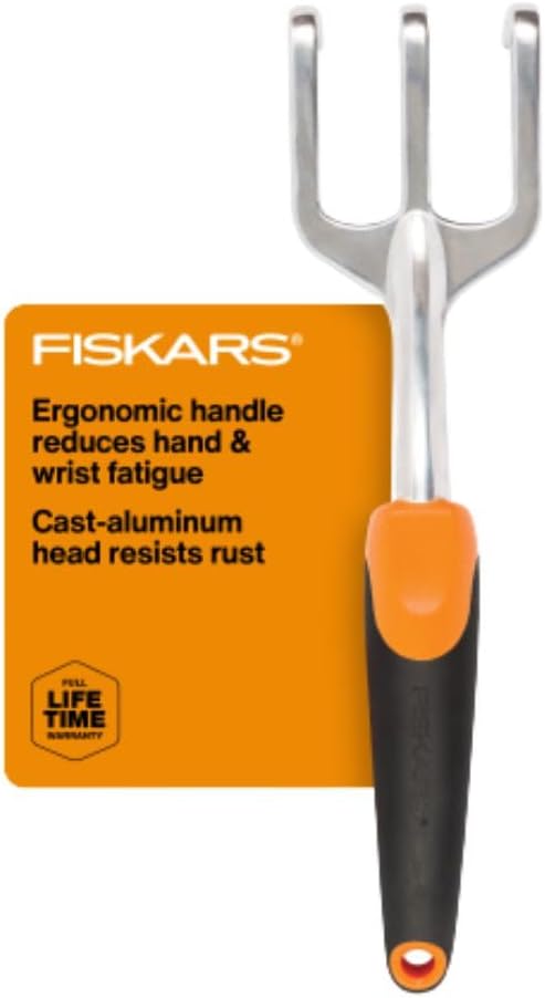 Fiskars Ergo Garden Trowel for Digging and Planting, Heavy Duty Gardening Hand Tool with Hanging Hole