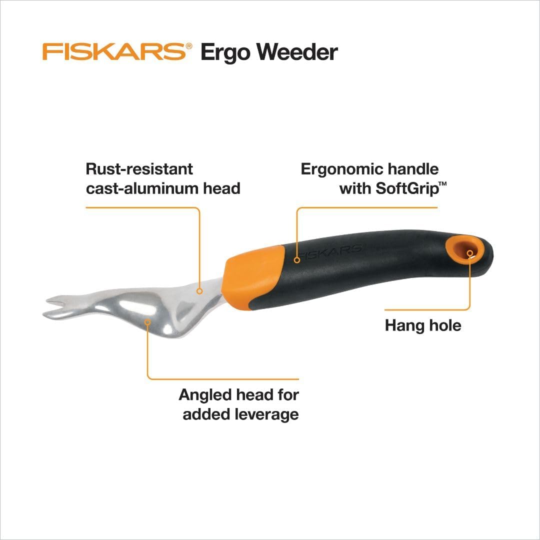 Fiskars Ergo Garden Trowel for Digging and Planting, Heavy Duty Gardening Hand Tool with Hanging Hole