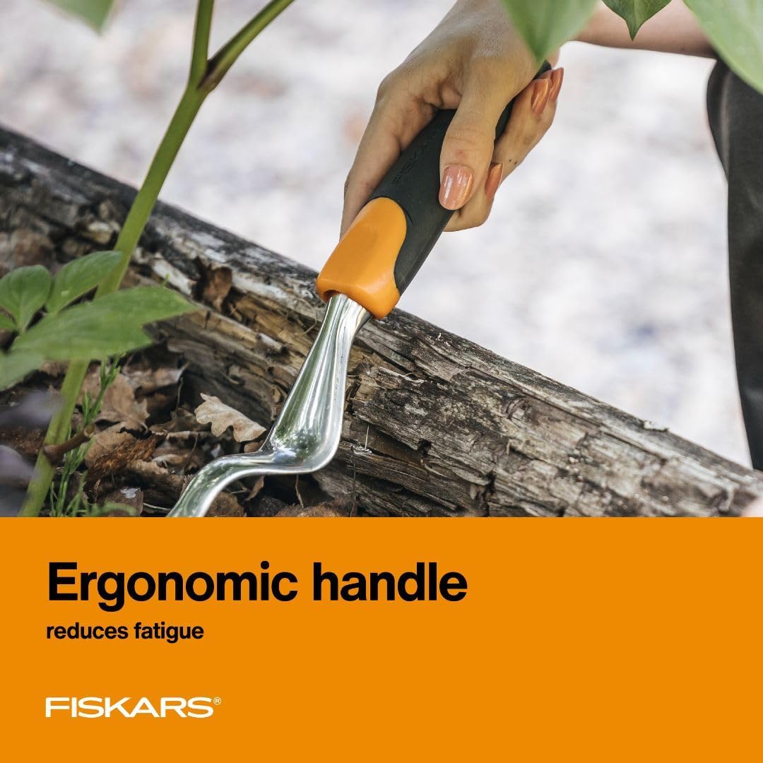 Fiskars Ergo Garden Trowel for Digging and Planting, Heavy Duty Gardening Hand Tool with Hanging Hole