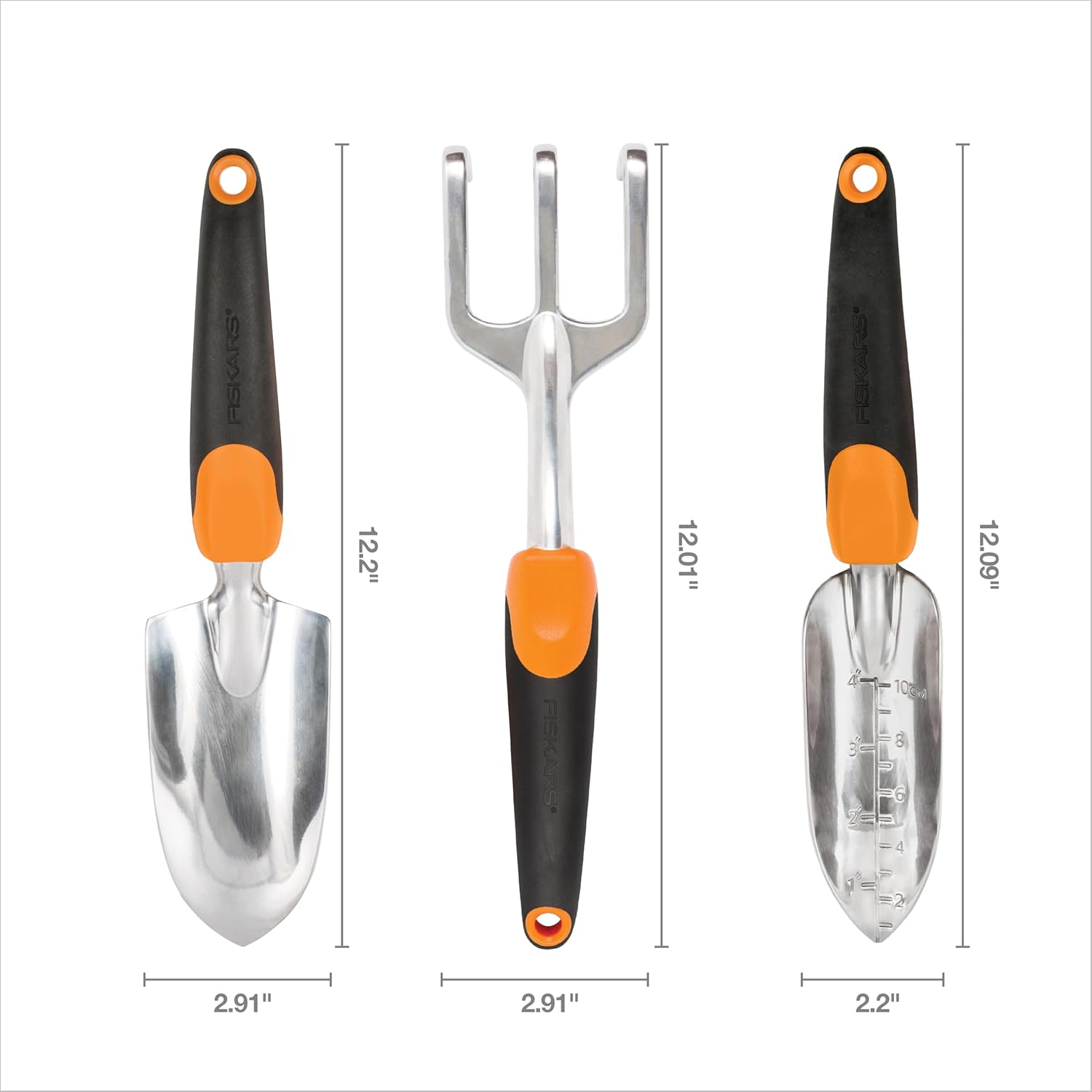 Fiskars Ergo Garden Trowel for Digging and Planting, Heavy Duty Gardening Hand Tool with Hanging Hole